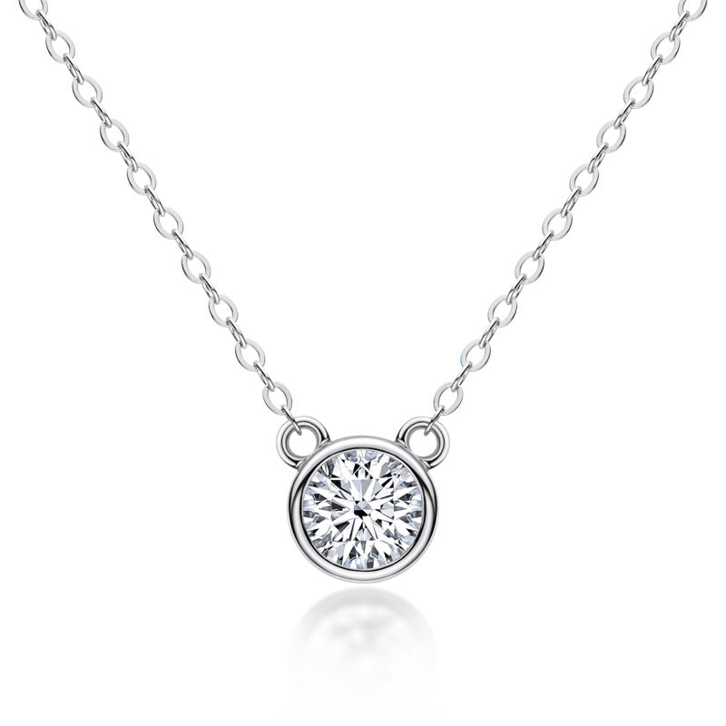 Moissanite  Round Cut Pendant Necklace