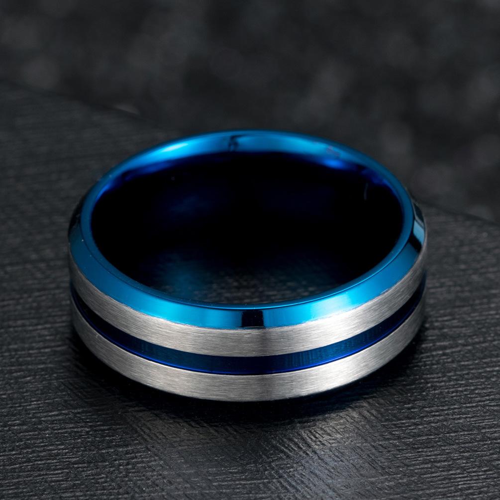 Two Tone Stainless Steel Brushed Plating Men's Wide Wedding Band