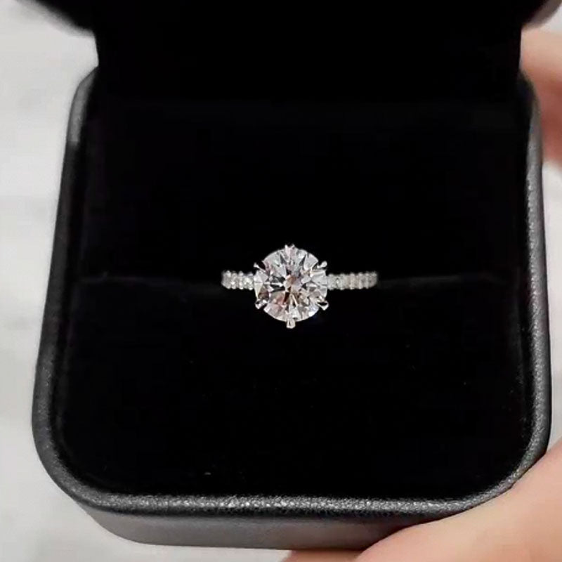 Maxine Classic Moissanite 2.0 Carat Round Cut Engagement Ring
