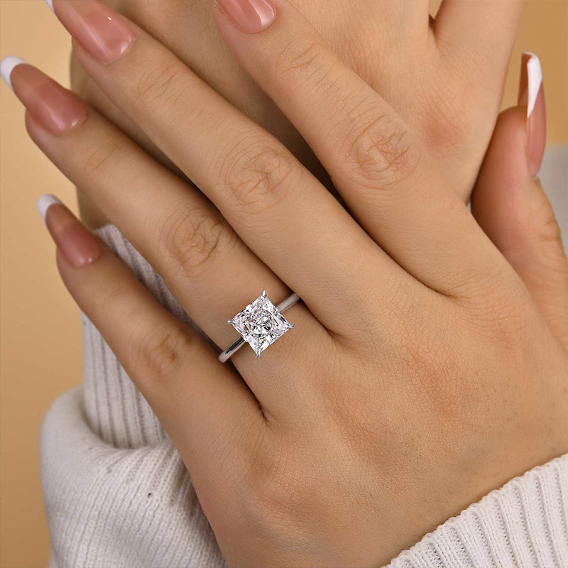 Stunning Square Solitaire Princess Cut Engagement Ring