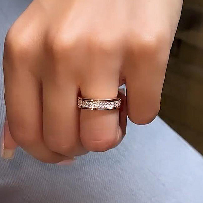 Elegant Rose Gold Women's Wedding Band In Sterling Silver