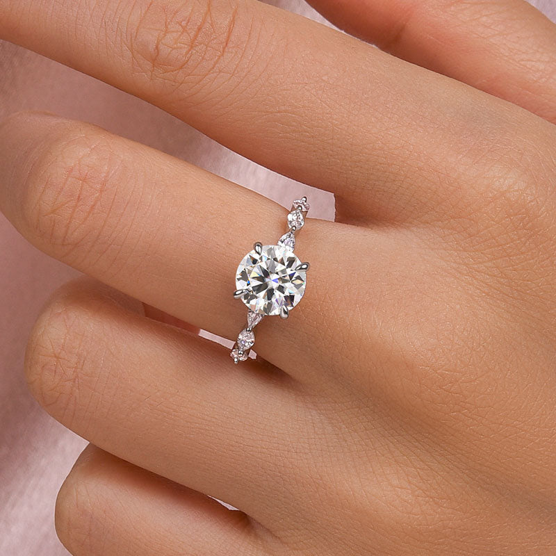 Maxine Timeless Moissanite 2.0 Carat Round Cut Engagement Ring