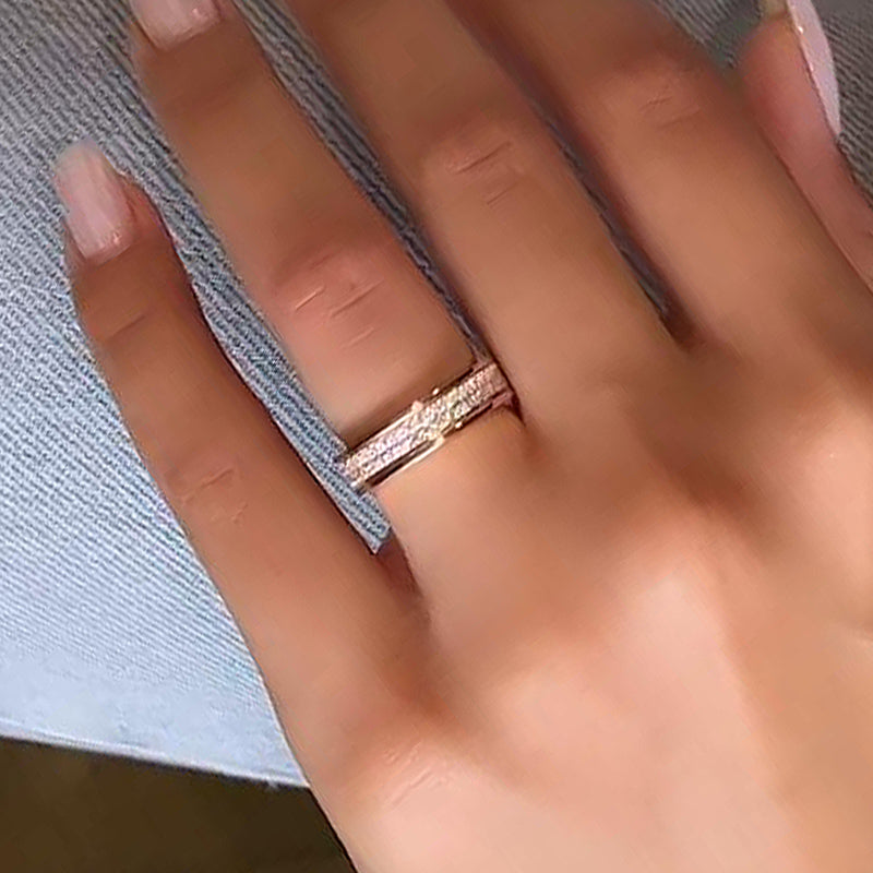 Elegant Rose Gold Women's Wedding Band In Sterling Silver