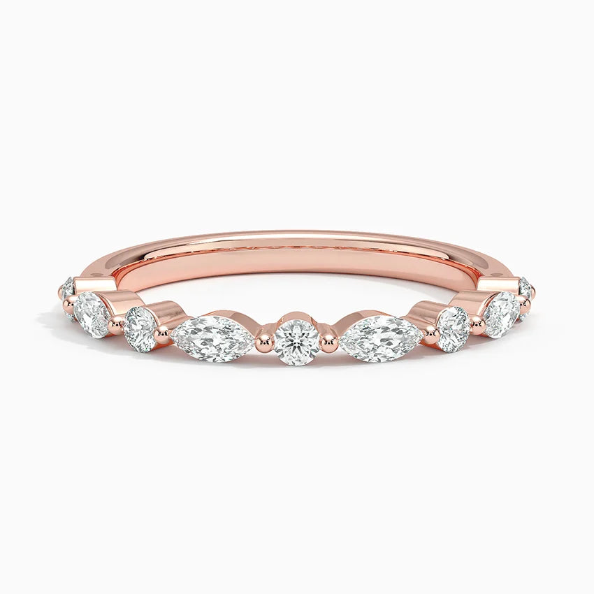 Maxine Elegant Marquise Cut Wedding Band