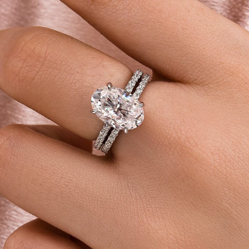 Maxine Moissanite 4.0 Ct Oval Cut Wedding Ring Set For Women
