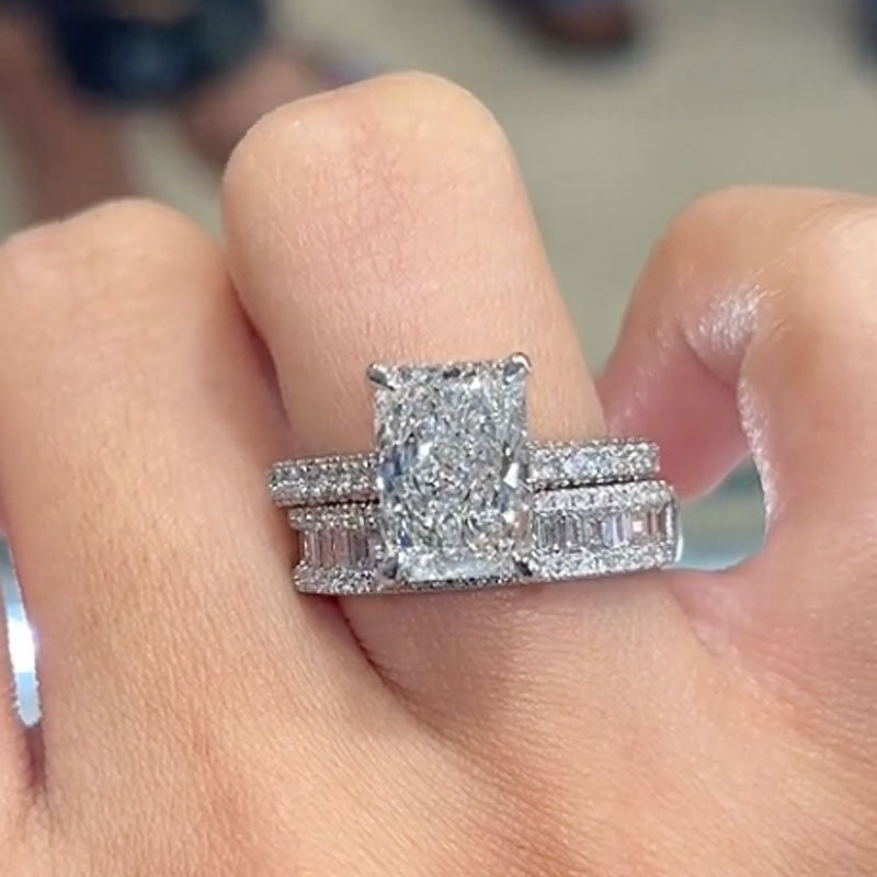 Maxine Unique Radiant Cut Wedding Set For Women