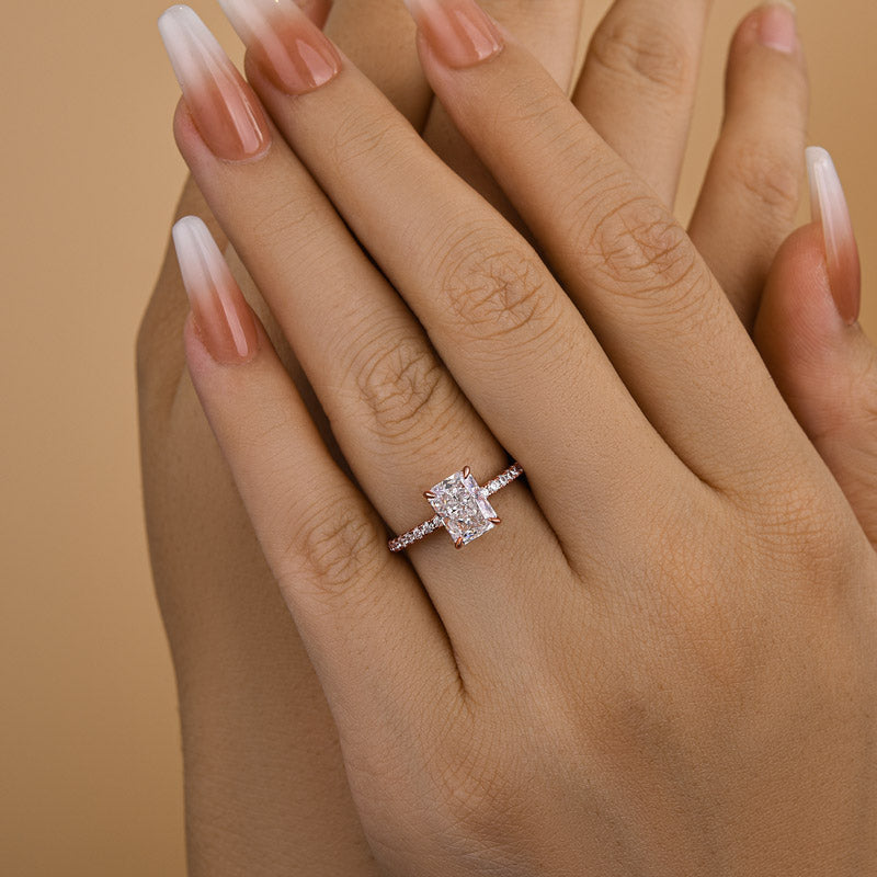Elegant 2.0Ct Radiant Cut Simulated Diamond Promise Ring
