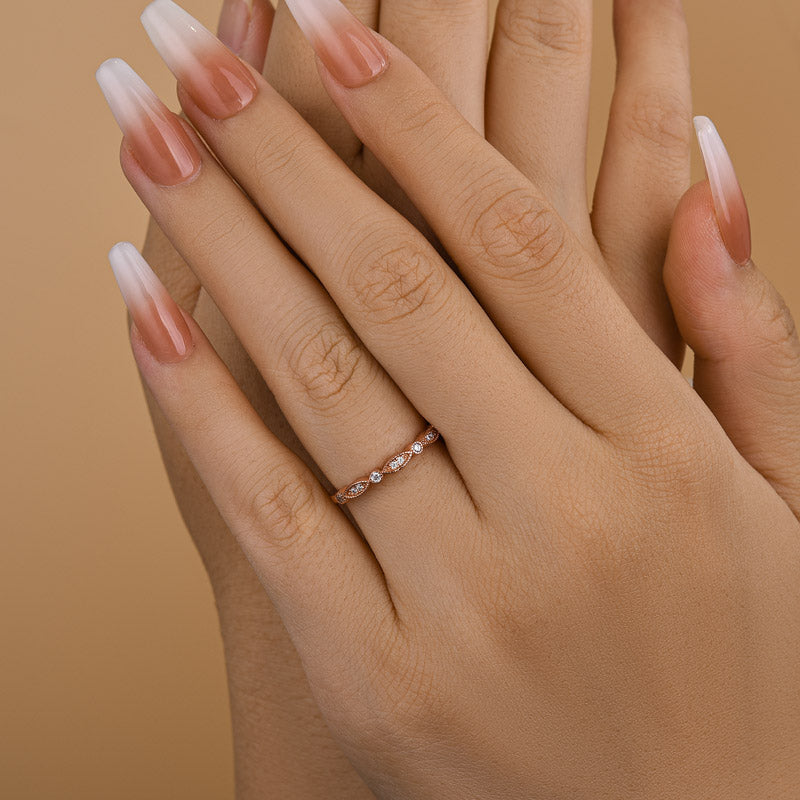 Art Deco Half Eternity Sona Simulated Diamond Women's Wedding Band