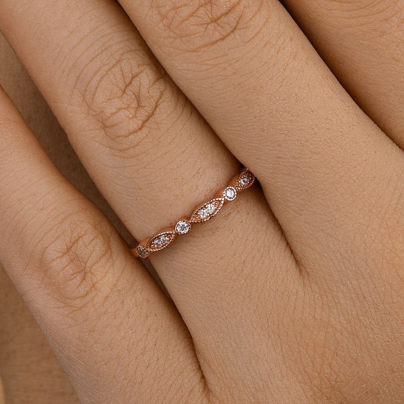 Art Deco Half Eternity Sona Simulated Diamond Women's Wedding Band
