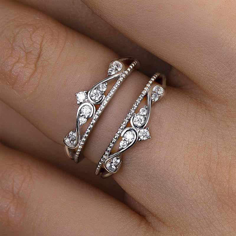 Honorable Crown Design Jacket Wedding Band