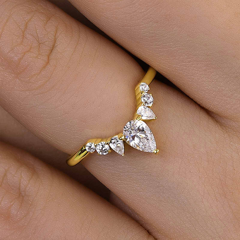 Unique Art Deco Women's Wedding Band In Sterling Silver