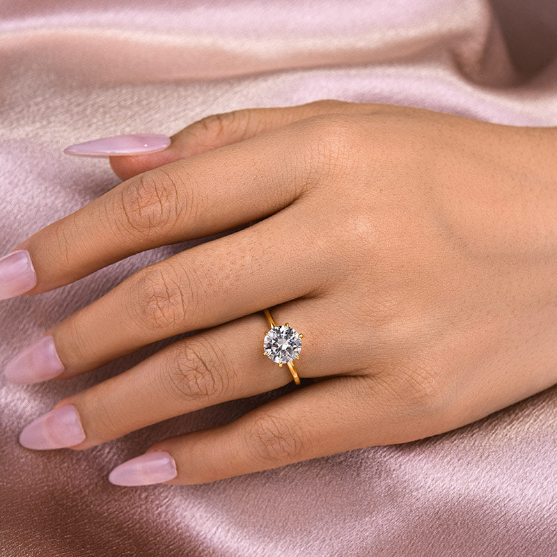 Maxine 2.0 Carat Moissanite 6 Prong Round Cut Promise Ring
