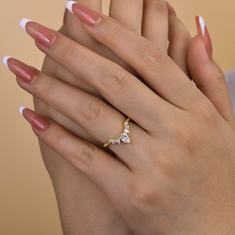 Unique Art Deco Women's Wedding Band In Sterling Silver