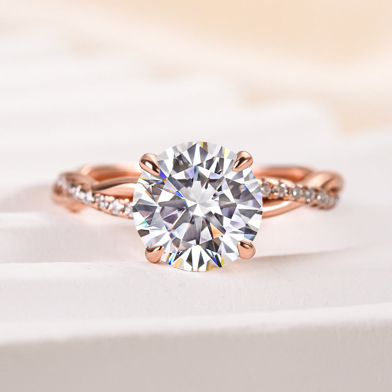 Maxine Twist Moissanite 2.0 Carat Round Cut Promise Ring