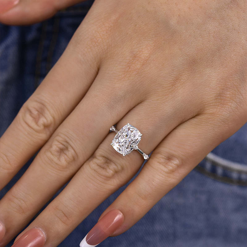 Special 4.5Ct Elongated Cushion Cut Engagement Ring