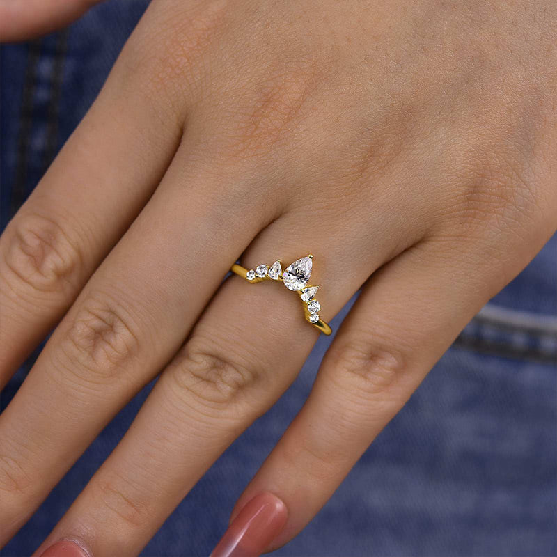 Unique Art Deco Women's Wedding Band In Sterling Silver