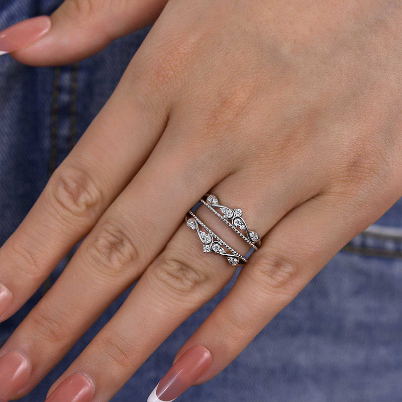 Honorable Crown Design Jacket Wedding Band