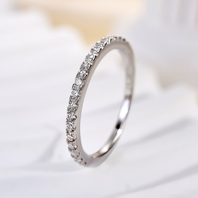 Maxine Moissanite Half Eternity Thin Women's Wedding Band