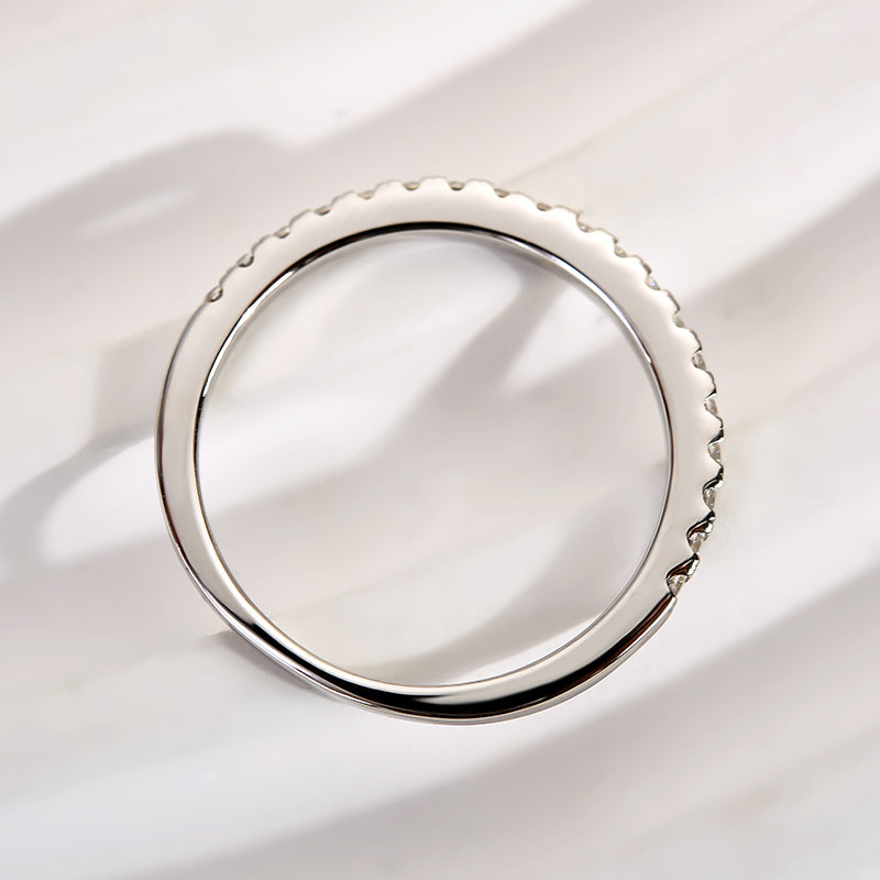 Maxine Moissanite Half Eternity Thin Women's Wedding Band