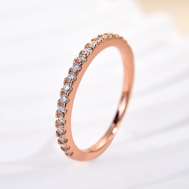 Maxine Moissanite Half Eternity Thin Women's Wedding Band