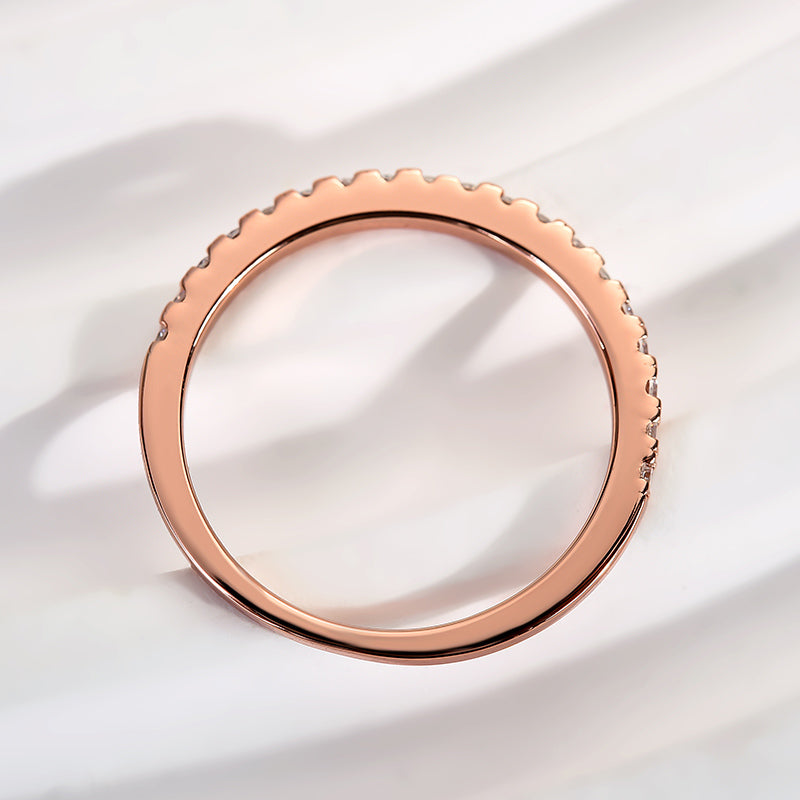 Maxine Moissanite Half Eternity Thin Women's Wedding Band