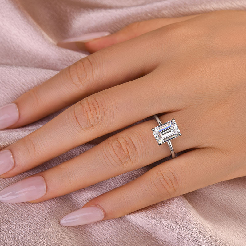 Maxine Moissanite 3.5 Carat Emerald Cut Engagement Ring