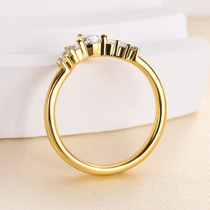 Unique Art Deco Women's Wedding Band In Sterling Silver