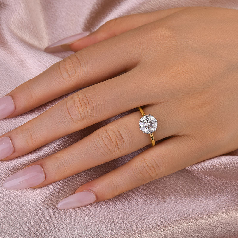 2.0 Carat Moissanite Precious Two-tone Engagement Ring