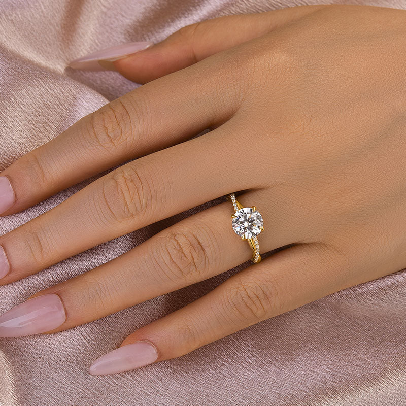 Maxine Twist 2.0 Carat Round Cut Engagement Ring For Her In Sterling Silver