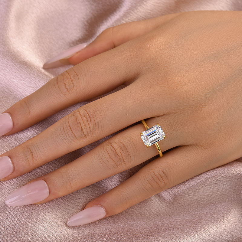 Maxine Moissanite 3.5 Carat Emerald Cut Engagement Ring