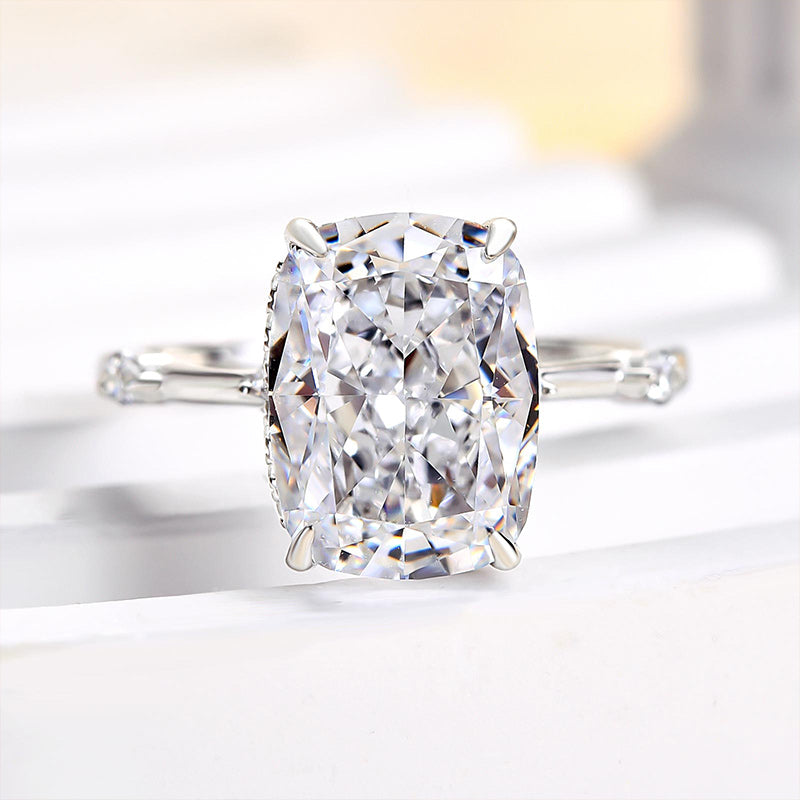 Special 4.5Ct Elongated Cushion Cut Engagement Ring
