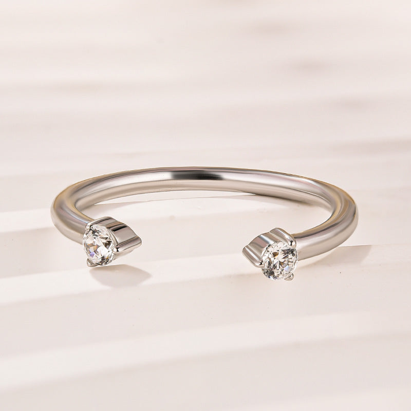 Open Wedding Band In Sterling Silver