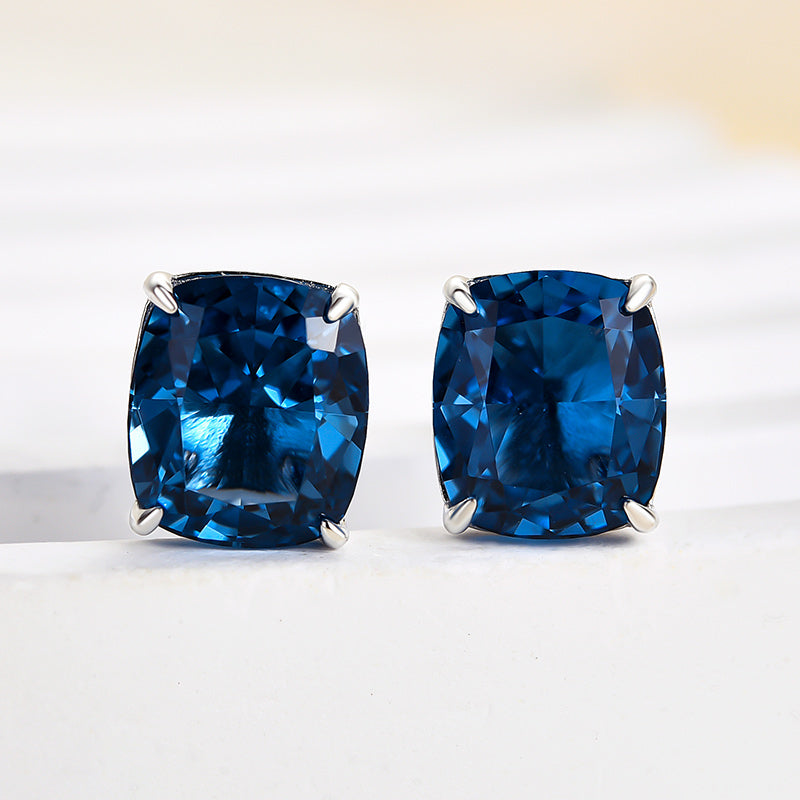 2.0Ct Noble Cushion Cut Montana Blue Sapphire Earrings