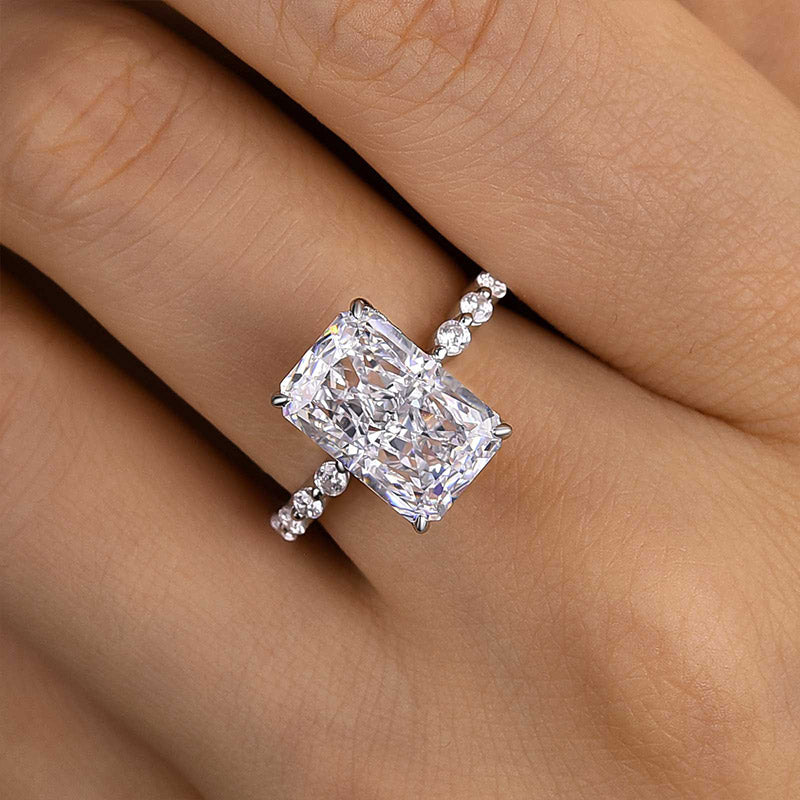 Ahabobo Elegant Radiant Cut Simulated Diamond Engagement Ring