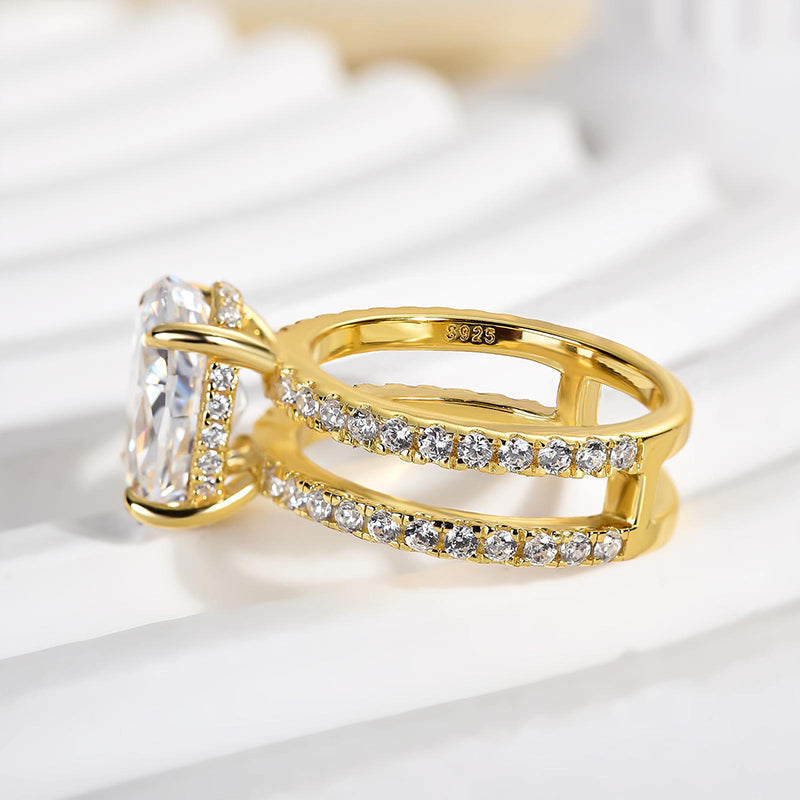 Ahabobo Special Oval Cut Split Shank Design Engagement Ring
