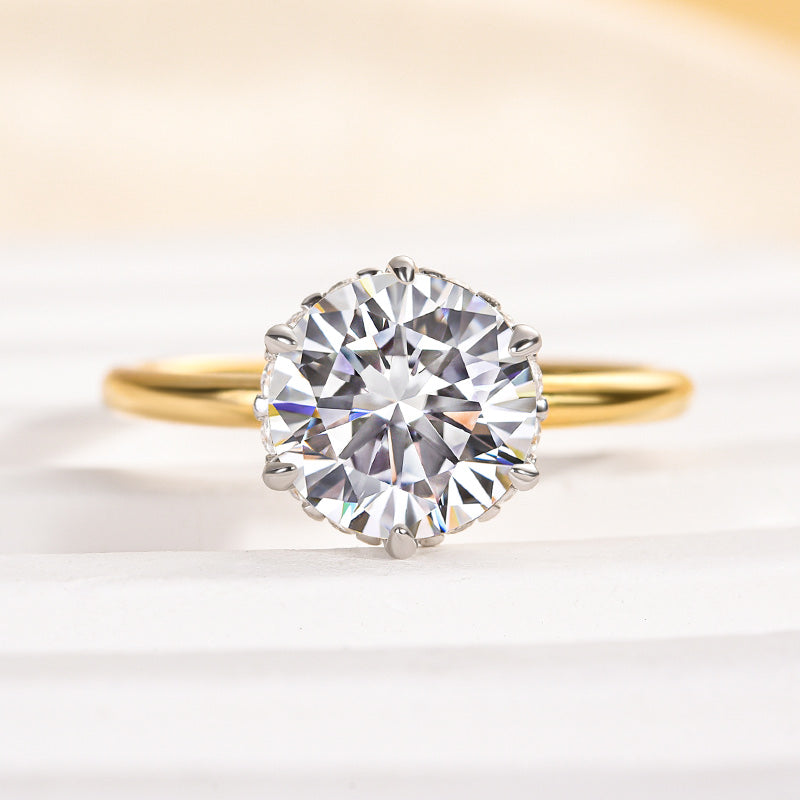 2.0 Carat Moissanite Precious Two-tone Engagement Ring