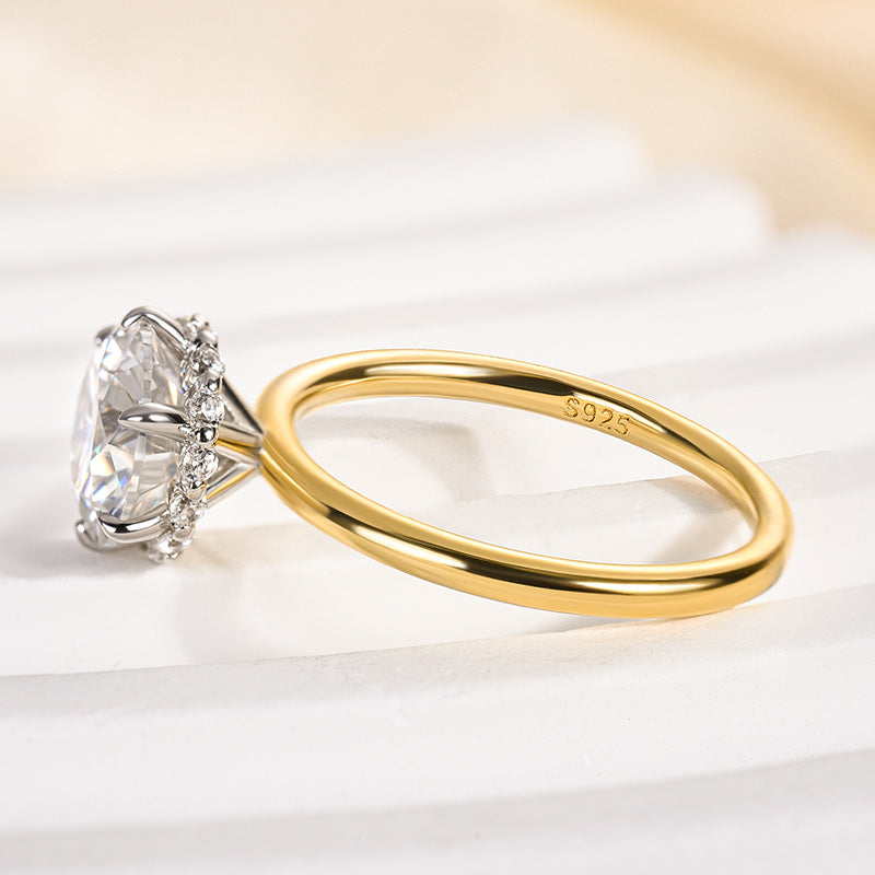2.0 Carat Moissanite Precious Two-tone Engagement Ring