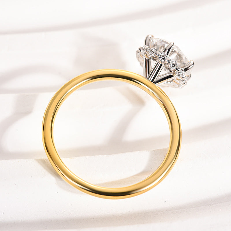 2.0 Carat Moissanite Precious Two-tone Engagement Ring