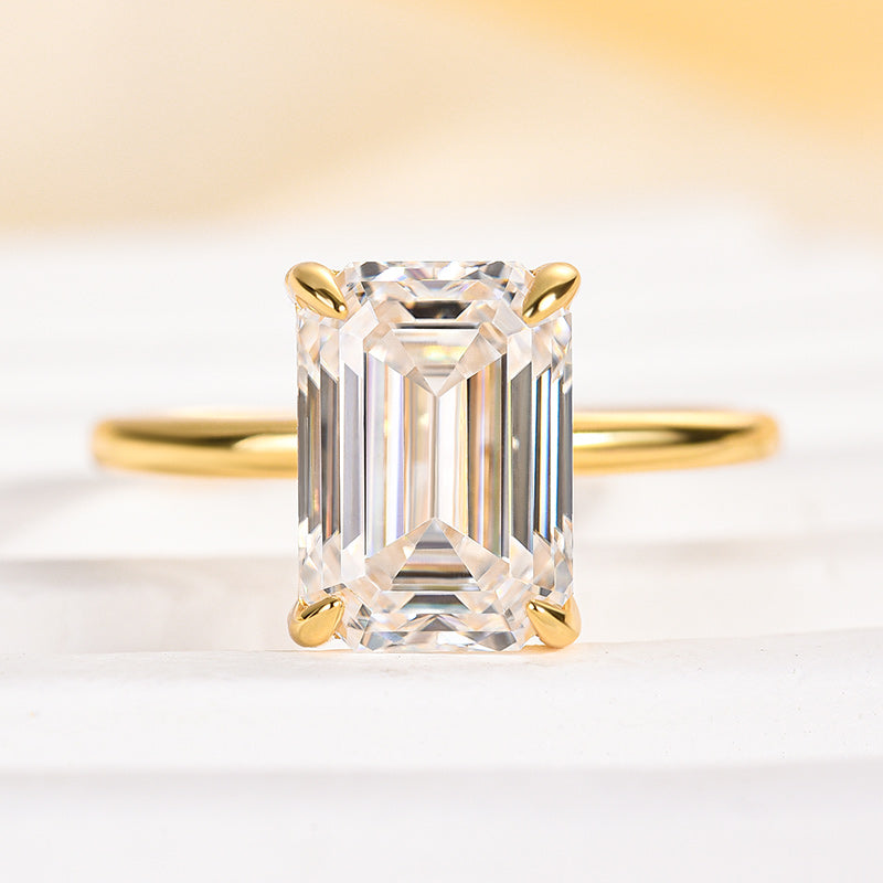 Maxine Moissanite 3.5 Carat Emerald Cut Engagement Ring