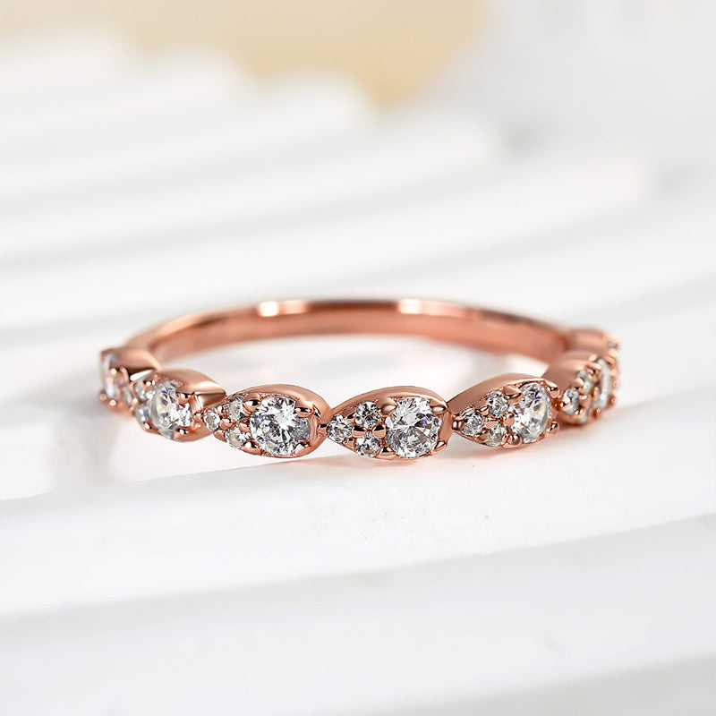 Ahabobo Pear Shape Design Women's Wedding Band