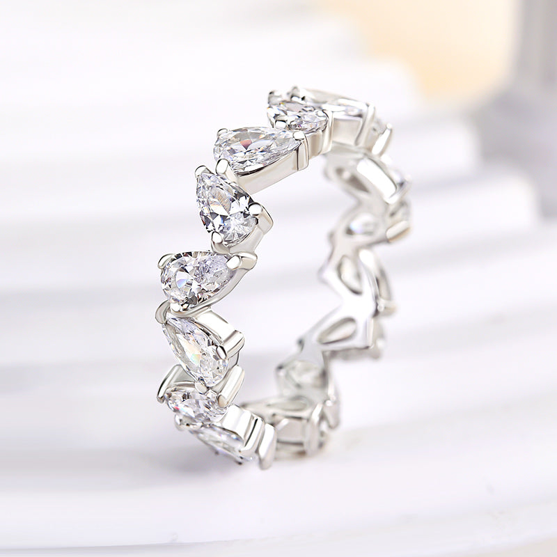 Stunning Full Pear Cut Women's Wedding Band
