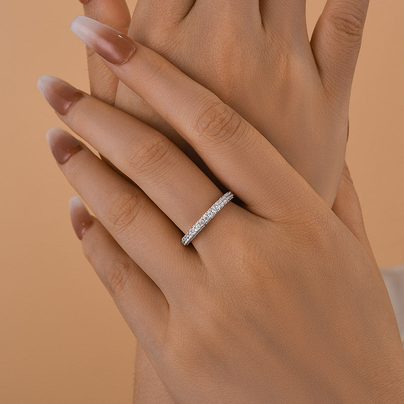 Ahabobo Classic Round Cut Women's Wedding Band