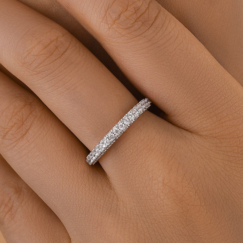 Ahabobo Classic Round Cut Women's Wedding Band