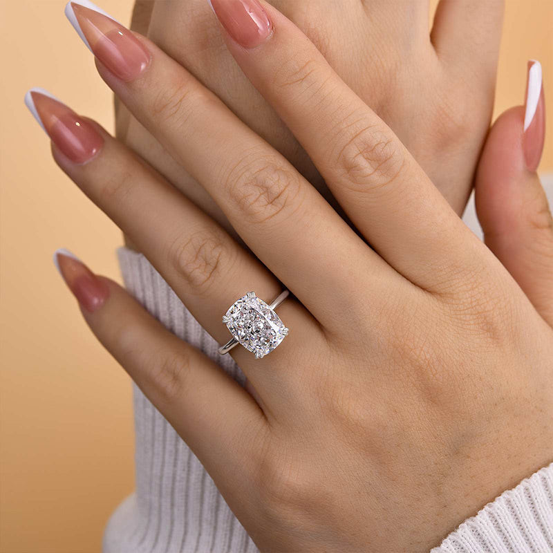 Sparkle7.0Ct Elongated Cushion Cut Engagement Ring