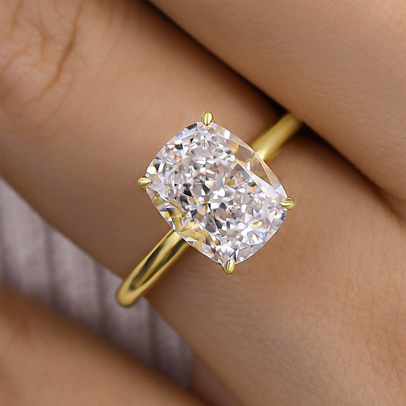 Lovely Yellow Gold Cushion Cut Engagement Ring