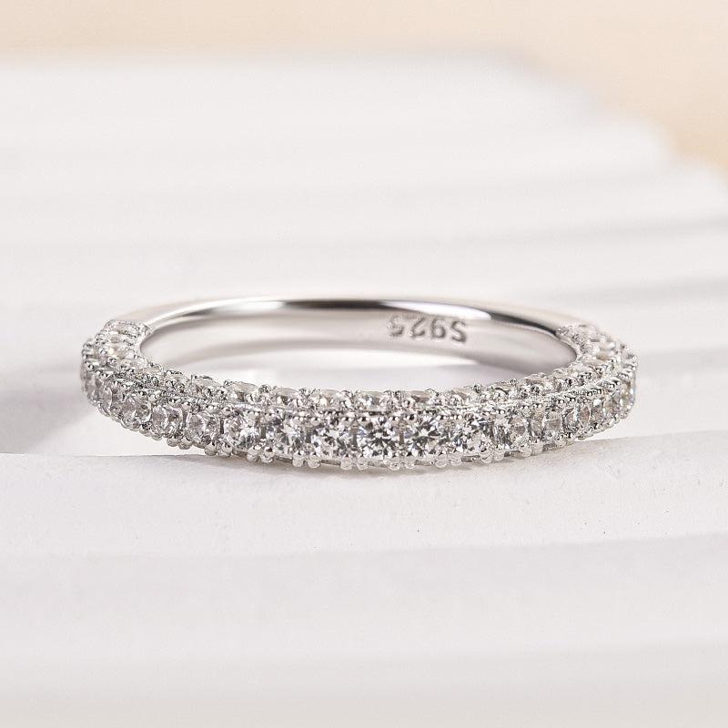 Ahabobo Classic Round Cut Women's Wedding Band