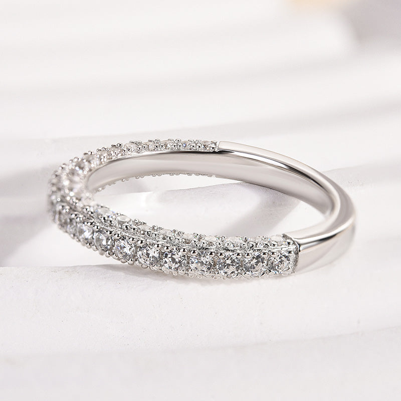 Ahabobo Classic Round Cut Women's Wedding Band