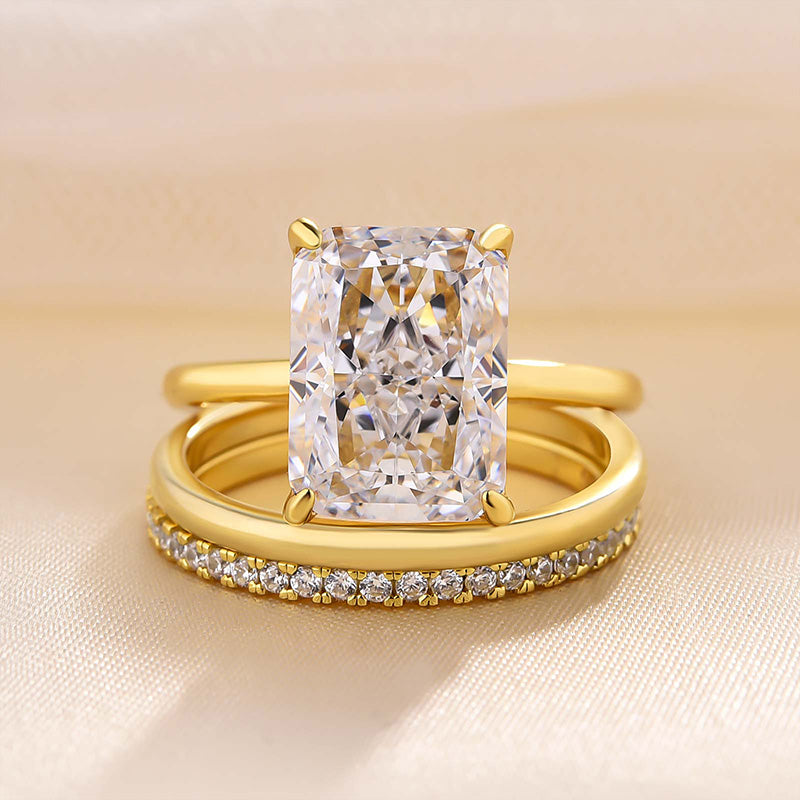 4.5Ct Classic Radiant Cut 3PC Wedding Ring Set
