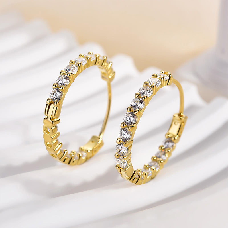 2.8CT Unique Hoop Earrings In Sterling Silver