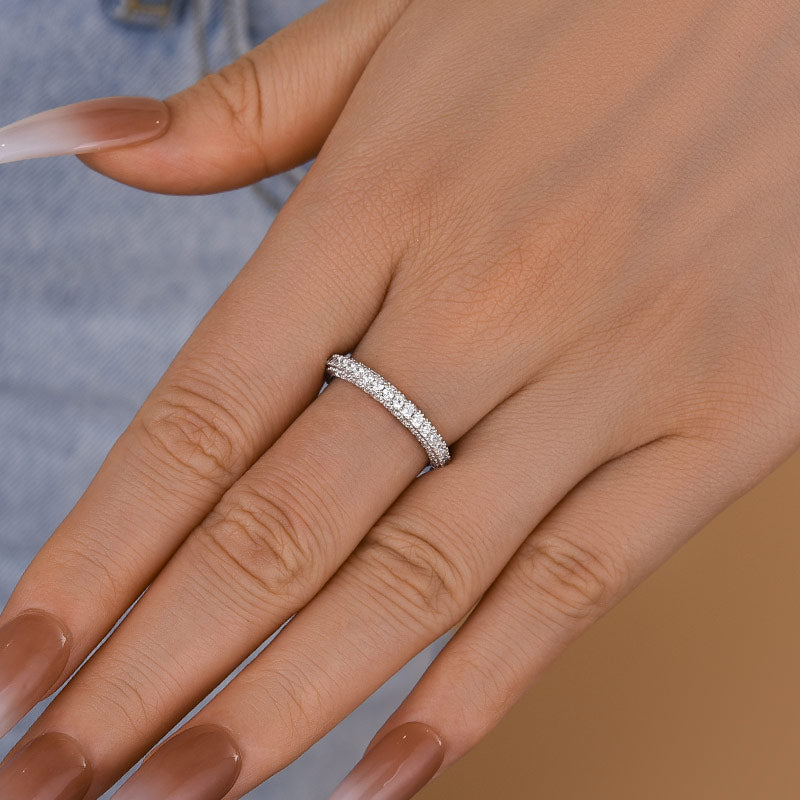 Ahabobo Classic Round Cut Women's Wedding Band
